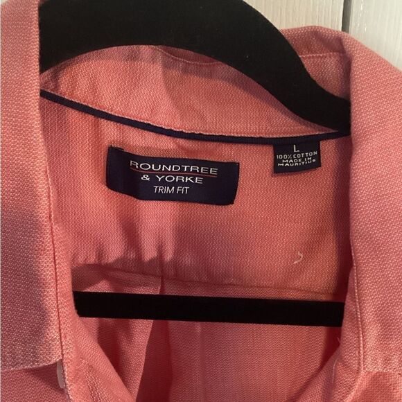 Roundtree & Yorke - Men’s Trim Red & White Button Up shirt - L - Picture 3 of 4